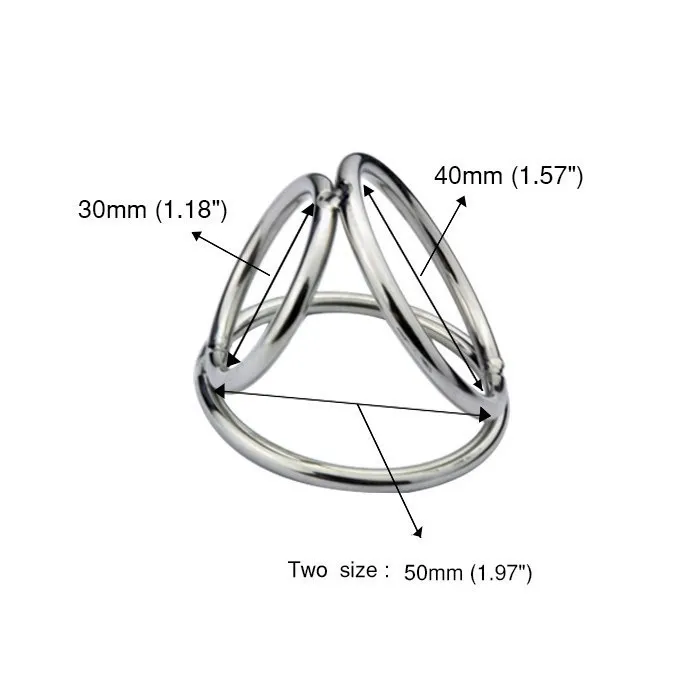 Vòng đeo dương vật inox cụm 3 vòng - Ảnh 5