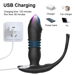 Kích thước thực tế của plug hậu môn hình cu có đế hít chắc chắn