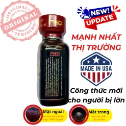 Kiểm tra tem mác và vỏ chai thủy tinh popper dinosaur chính hãng
